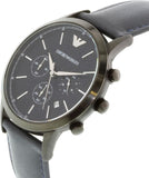 Emporio Armani Renato Chronograph Quartz Blue Dial Blue Leather Strap Watch For Men - AR2481 Authentic Buy Shop Now