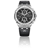 Maurice Lacroix Aikon Chronograph Black Dial Black Leather Strap Watch for Men - AI1018-SS001-330-1 Authentic Buy Shop Now