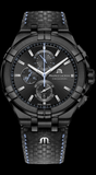 Maurice Lacroix Aikon Chronograph Limited Edition Black Dial Black Leather Strap Watch for Men - AI1018-PVB01-337-1 Authentic Buy Shop Now