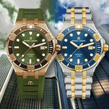 Maurice Lacroix Aikon Venturer Bronze Dial Green Rubber Strap Watch For Men - AI6058-BRZ01-630-1 Authentic Buy Shop Now