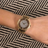 Guess Analog Diamonds Silver Dial Gold Steel Strap Watch For Women - W1013l2 Authentic Buy Shop Now