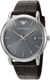 Emporio Armani Luigi Quartz Gray Dial Brown Leather Strap Watch For Men - AR1996 Authentic Buy Shop Now