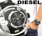 Diesel Little Daddy Black Dial Black Leather Strap Watch For Men - DZ7256 Authentic Buy Shop Now