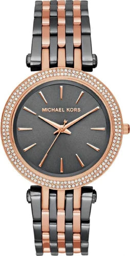 Michael Kors Darci Analog Quartz Grey Dial Two Tone Steel Strap Watch For Women - MK3584 Authentic Buy Shop Now