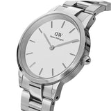 Daniel Wellington Iconic Link White Dial Silver Steel Strap Watch for Women - DW00100203 Authentic Buy Shop Now