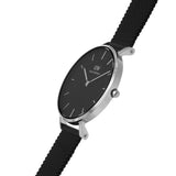 Daniel Wellington Petite Ashfield Black Dial Black Mesh Strap Watch For Women - DW00100202 Authentic Buy Shop Now