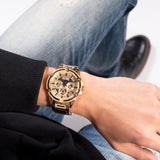 Guess Queen Quartz Gold Dial Gold Steel Strap Watch For Men - GW0497G2 Authentic Buy Shop Now