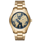 Michael Kors Layton Pave Blue Dial Gold Steel Strap Watch for Women - MK6243 Authentic Buy Shop Now