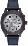 Emporio Armani Sportivo Chronograph Silver Dial Blue Leather Strap Watch for Men - AR6086 Authentic Buy Shop Now