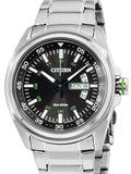 Citizen Eco Drive Urban Black Dial Silver Stainless Steel Watch For Men - AW0020-59EB Authentic Buy Shop Now
