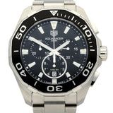 Tag Heuer Aquaracer Quartz Chronograph Black Dial Silver Steel Strap Watch for Men - CAY111A.BA0927 Authentic Buy Shop Now