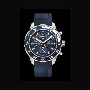 IWC Aquatimer Chronograph Blue Dial Blue Rubber Strap Watch for Men - IW376711 Authentic Buy Shop Now