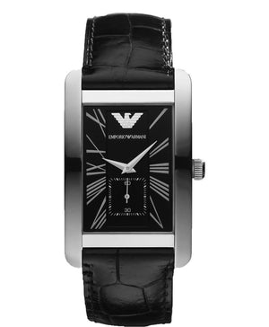 Emporio Armani Black Dial Black Leather Strap Watch For Men - AR0143 Authentic Buy Shop Now