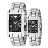 Emporio Armani Classic Black Dial Silver Stainless Steel Watch For Women - AR0157 Authentic Buy Shop Now