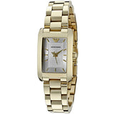 Emporio Armani Classic Silver Dial Gold Steel Strap Watch for Women - AR0360 Authentic Buy Shop Now