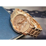 Emporio Armani Valente Chronograph Rose Gold Dial Rose Gold Steel Strap Watch For Men - AR0365 Authentic Buy Shop Now