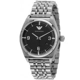 Emporio Armani Classic Analog Black Dial Silver Steel Strap Watch For Men - AR0369 Authentic Buy Shop Now