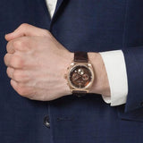 Emporio Armani Classic Chronograph Brown Dial Brown Leather Strap Watch for Men - AR0371 Authentic Buy Shop Now