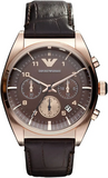 Emporio Armani Classic Chronograph Brown Dial Brown Leather Strap Watch for Men - AR0371 Authentic Buy Shop Now
