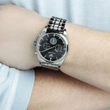 Emporio Armani Franco Black Dial Silver Steel Strap Watch For Men - AR0373 Authentic Buy Shop Now