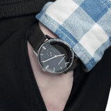 Emporio Armani Gianni Quartz Black Dial Black Leather Strap Watch For Men - AR0382 Authentic Buy Shop Now