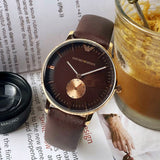 Emporio Armani Classic Brown Dial Brown Leather Strap Watch For Men - AR0383 Authentic Buy Shop Now