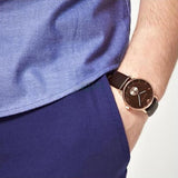Emporio Armani Classic Brown Dial Brown Leather Strap Watch For Men - AR0383 Authentic Buy Shop Now