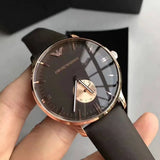Emporio Armani Classic Brown Dial Brown Leather Strap Watch For Men - AR0383 Authentic Buy Shop Now
