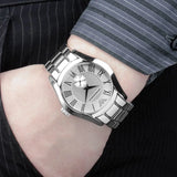 Emporio Armani Classic Quartz Silver Dial Silver Steel Strap Watch For Men - AR0647 Authentic Buy Shop Now
