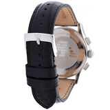 Emporio Armani Velente Silver Dial Black Leather Strap Watch for Women - AR0670 Authentic Buy Shop Now