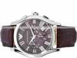 Emporio Armani Valente Chronograph Brown Dial Brown Leather Strap Watch For Men - AR0671 Authentic Buy Shop Now