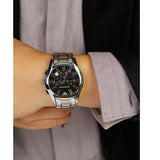 Emporio Armani Valente Chronograph Black Dial Silver Stainless Steel Watch For Men - AR0673 Authentic Buy Shop Now