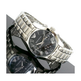 Emporio Armani Velente Chronograph Black Dial Silver Steel Strap Watch For Women - AR0674 Authentic Buy Shop Now