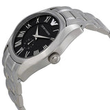 Emporio Armani Valente Black Dial Silver Steel Strap Watch For Men - AR0680 Authentic Buy Shop Now