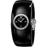 Emporio Armani Casual Analog Black Dial Black Leather Strap Watch For Women - AR0739 Authentic Buy Shop Now