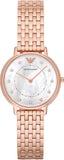 Emporio Armani Kappa Analog Mother of Pearl Dial Rose Gold Steel Strap Watch For Women - AR11006 Authentic Buy Shop Now