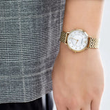 Emporio Armani Dress Analog Mother of Pearl Dial Gold Steel Strap Watch For Women - AR11007 Authentic Buy Shop Now
