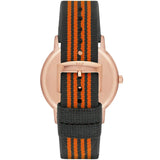 Emporio Armani Kappa Quartz Grey Dial Two Tone Nylon Strap Watch For Men - AR11014 Authentic Buy Shop Now