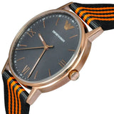 Emporio Armani Kappa Quartz Grey Dial Two Tone Nylon Strap Watch For Men - AR11014 Authentic Buy Shop Now