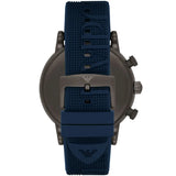 Emporio Armani Luigi Chronograph Black Dial Blue Rubber Strap Watch For Men - AR11023 Authentic Buy Shop Now