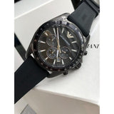 Emporio Armani Giovanni Chronograph Black Dial Black Rubber Strap Watch For Men - AR11028 Authentic Buy Shop Now