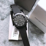 Emporio Armani Giovanni Chronograph Black Dial Black Rubber Strap Watch For Men - AR11028 Authentic Buy Shop Now