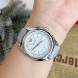 Emporio Armani Valeria Mother of Pearl Dial Blue Leather Strap Watch for Women - AR11032 Authentic Buy Shop Now