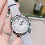 Emporio Armani Valeria Mother of Pearl Dial Blue Leather Strap Watch for Women - AR11032 Authentic Buy Shop Now