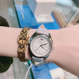 Emporio Armani Valeria Mother of Pearl Dial Blue Leather Strap Watch for Women - AR11032 Authentic Buy Shop Now