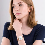 Emporio Armani Gianni T Bar Quartz Mother of Pearl White Dial Brown Leather Strap Watch For Women - AR11040 Authentic Buy Shop Now
