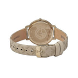 Emporio Armani Kappa Quartz Silver Dial Beige Leather Strap Watch For Women - AR11042 Authentic Buy Shop Now