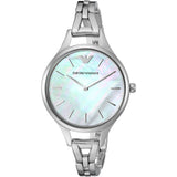 Emporio Armani Aurora Mother Of Pearl White Dial Silver Steel Strap Watch For Women - AR11054 Authentic Buy Shop Now