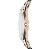 Emporio Armani Aurora Mother Of Pearl Black Dial Black Leather Strap Watch For Women - AR11056 Authentic Buy Shop Now