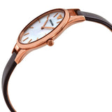 Emporio Armani Aurora Mother of Pearl White Dial Brown Leather Strap Watch For Women - AR11057 Authentic Buy Shop Now